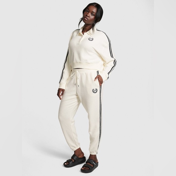 PINK Victoria's Secret White Ivory Cozy Sherpa Joggers Women’s Plus Size XXL - Picture 6 of 8